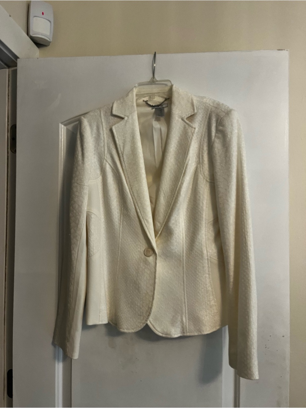 Cache Ivory Single-Button Blazer